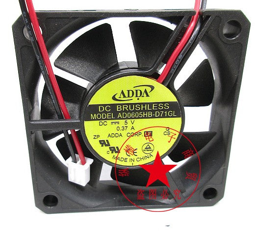 ADDA AD0605HB-D71GL 5V 0.37A 2wires Cooling Fan ADDA AD0605HB-D71GL 5V 0.37A 2wires Cooling Fan